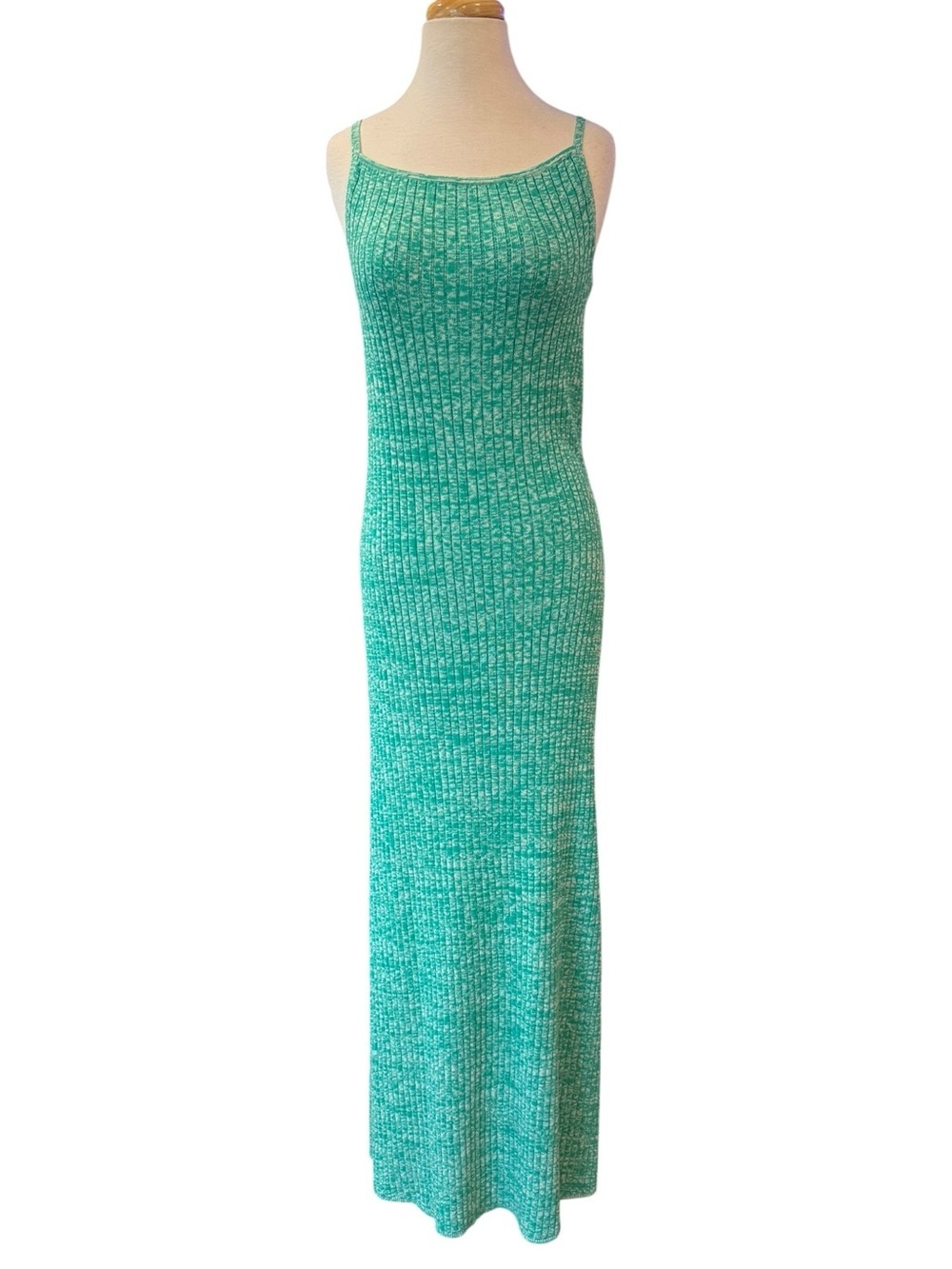 Seafolly Wavelength Maxi Knit Dress Strappy Jade Green Size 10 / Large NWT